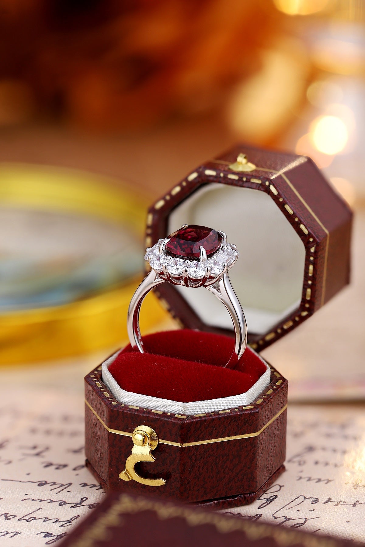 Sterling Silver Natural Garnet Ring W – JR219Y