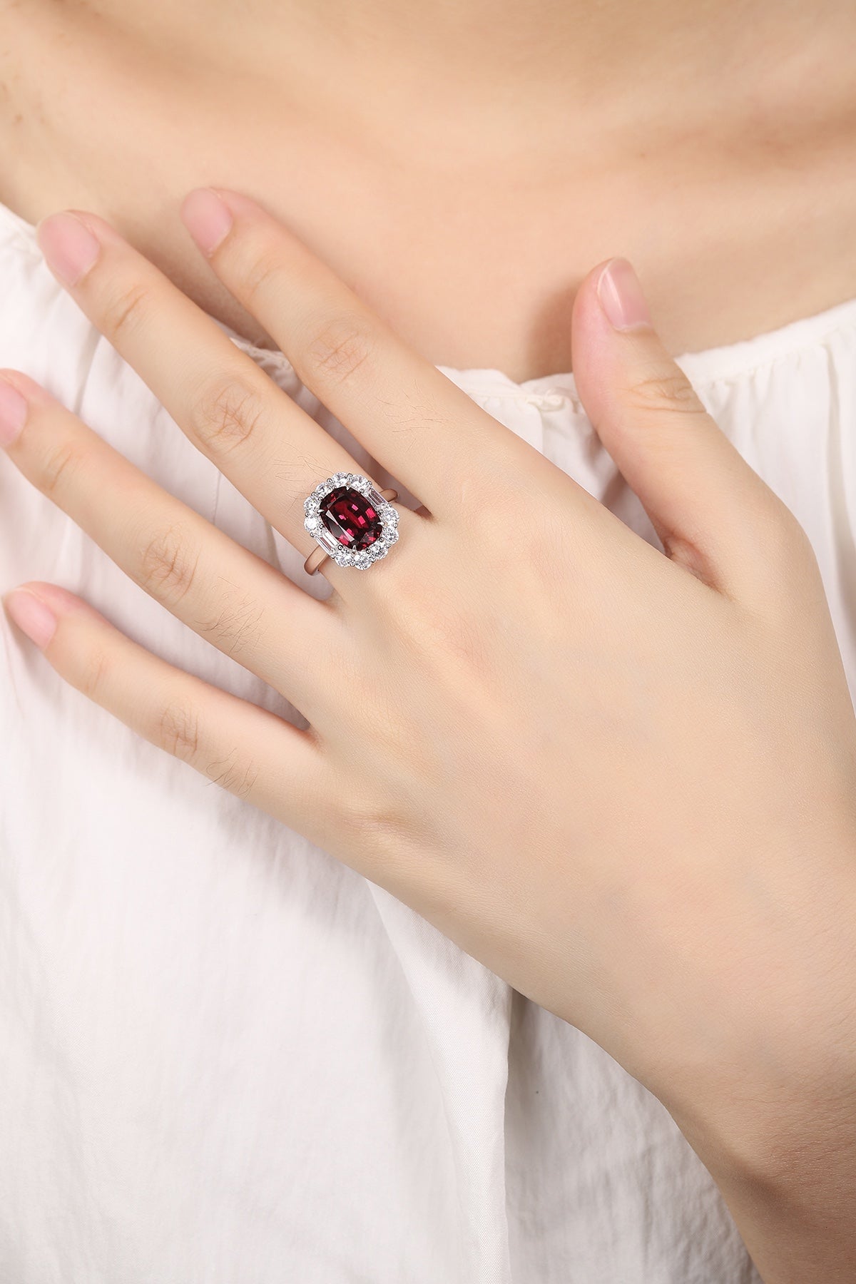 Sterling Silver Natural Garnet Ring W – JR219Y