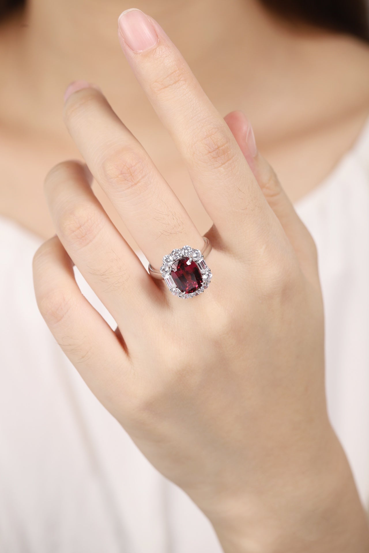 Sterling Silver Natural Garnet Ring W – JR219Y