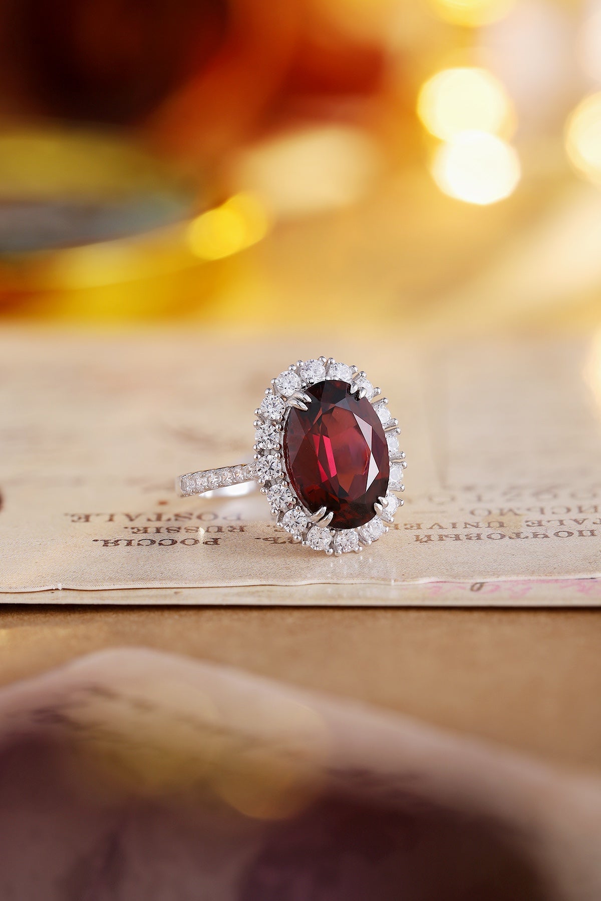Sterling Silver Natural Garnet Ring W – JR210Y