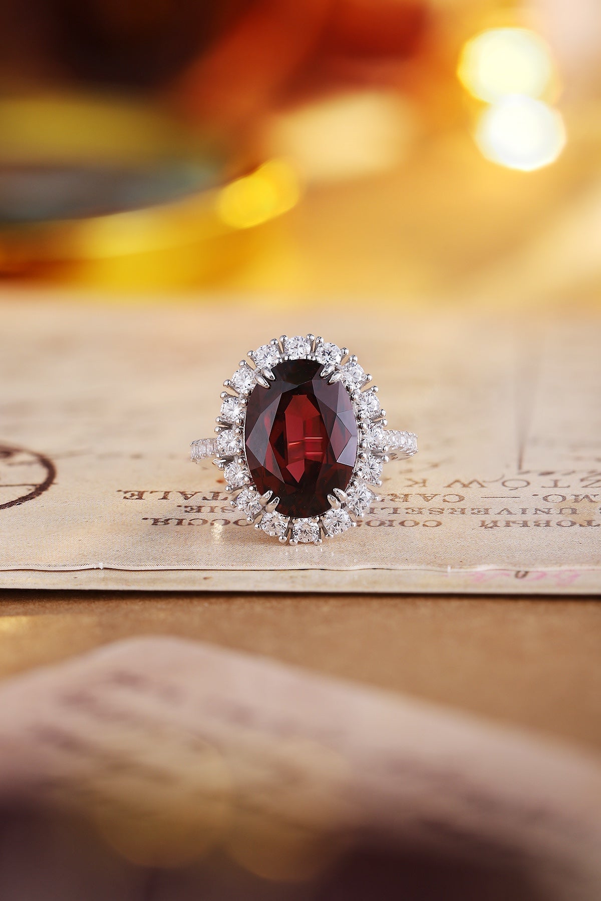 Sterling Silver Natural Garnet Ring W – JR210Y