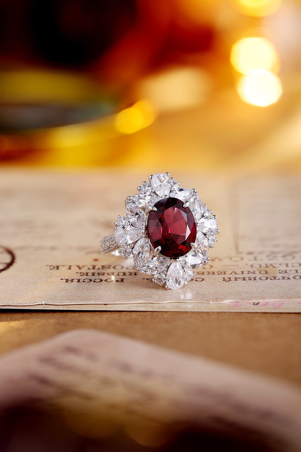 Sterling Silver Natural Garnet Ring W – JR147Y