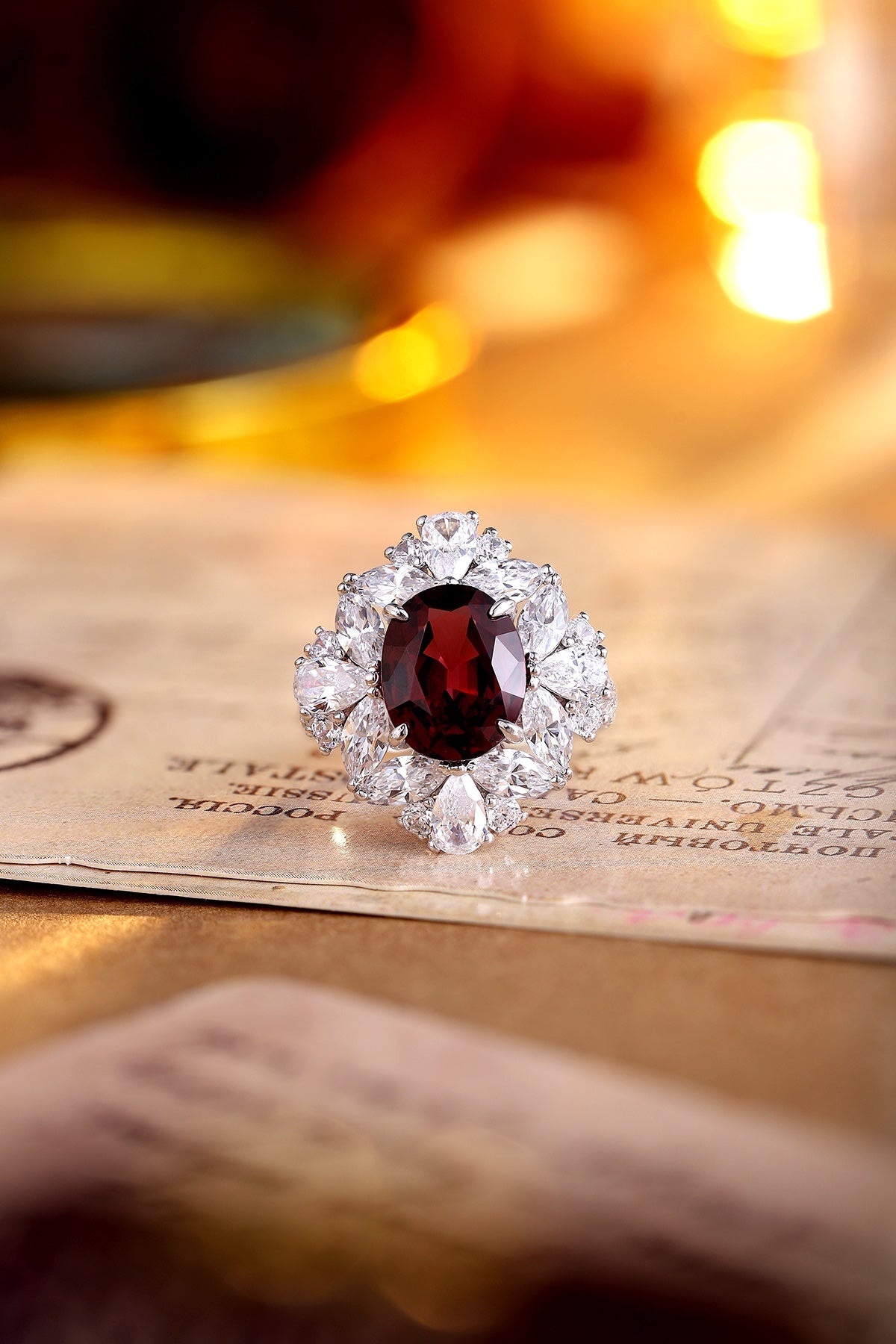 Sterling Silver Natural Garnet Ring W – JR147Y