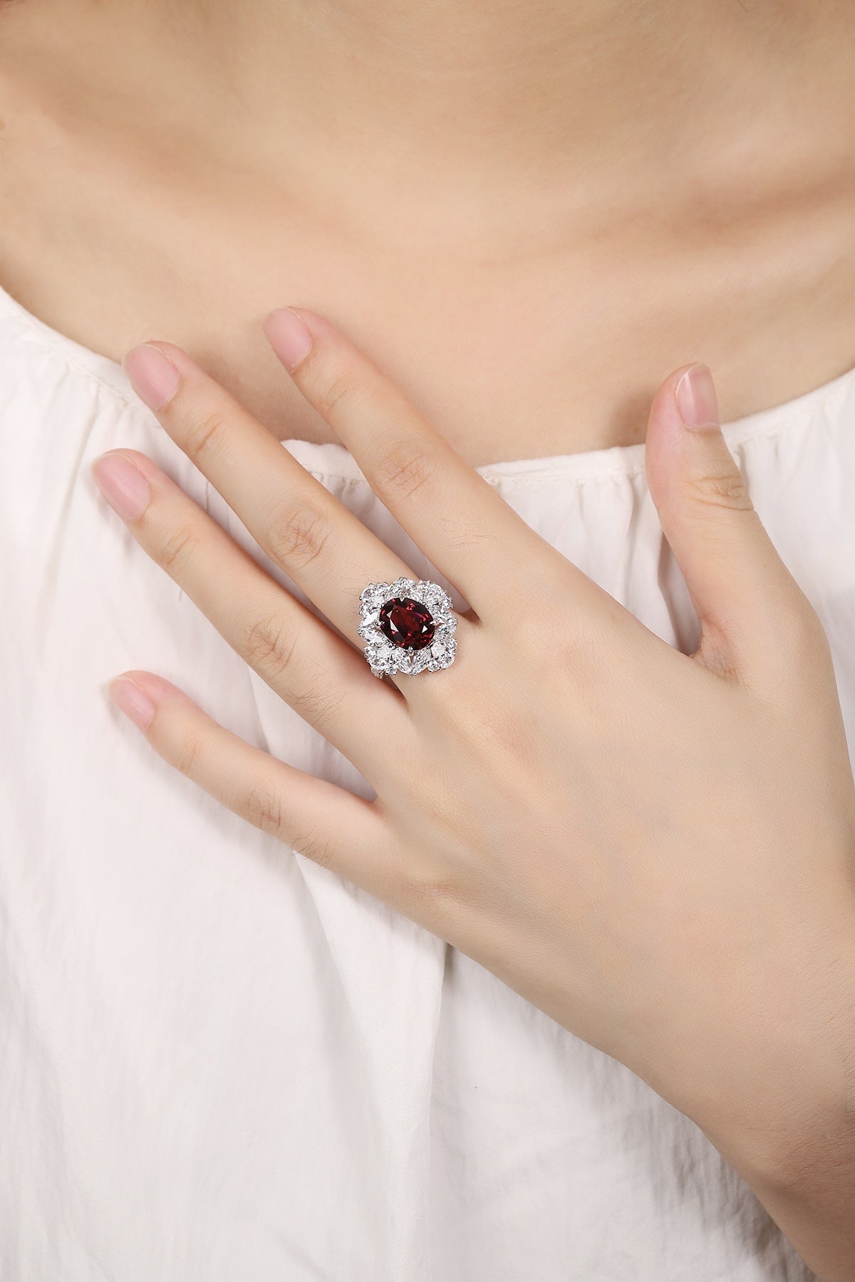 Sterling Silver Natural Garnet Ring W – JR147Y