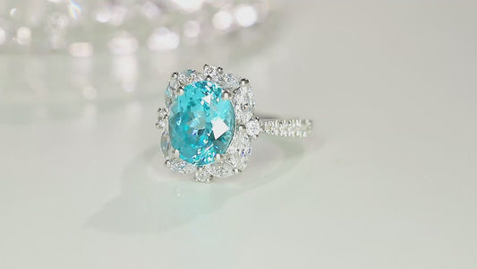 Sterling Silver Lab-Grown Paraiba Ring A – JR209Y