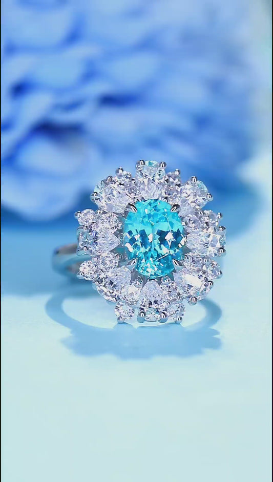 Sterling Silver Lab-Grown Paraiba Ring A – JR253Y-C