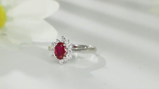 Sterling Silver Lab-Grown Ruby Ring A – JRURR214Y-B