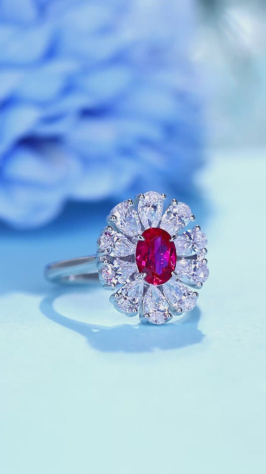 Sterling Silver Lab - Grown Ruby Ring A – JRURR676Y