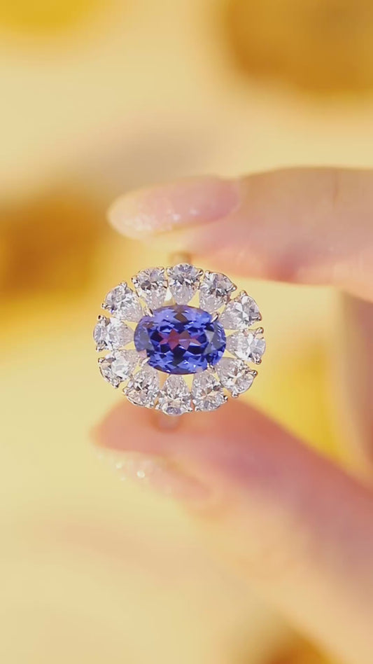 Sterling Silver Lab - Grown Sapphire Ring A – JSABR138Y