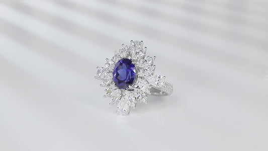 Sterling Silver Lab - Grown Sapphire Ring A – JSABR1262Y