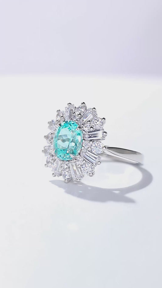 Sterling Silver Lab-Grown Paraiba Ring A – JR106Y