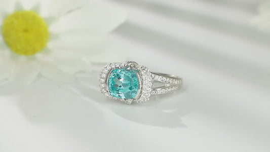 Sterling Silver Lab-Grown Paraiba Ring W – JR188Y
