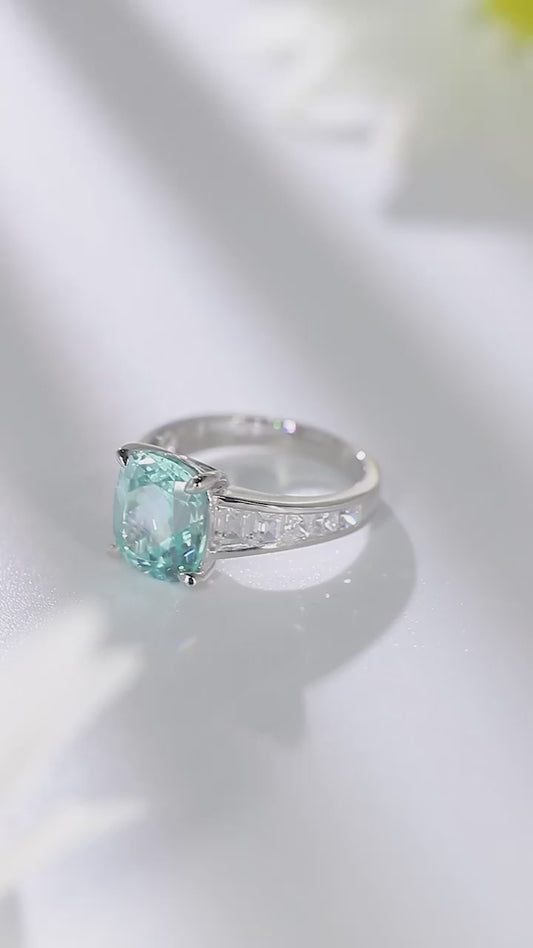 Sterling Silver Lab-Grown Paraiba Ring A – JR204Y