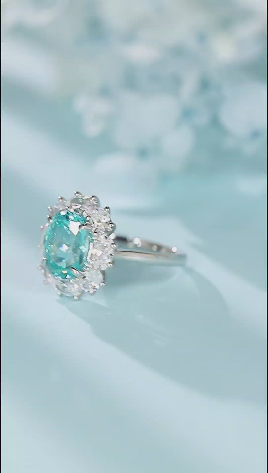 Sterling Silver Lab-Grown Paraiba Ring A – JR139Y