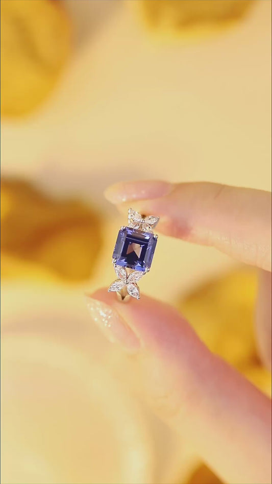 Sterling Silver Lab - Grown Sapphire Ring A – JSABR217Y