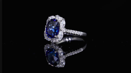 Sterling Silver Lab - Grown Sapphire Ring A – JSABR209Y