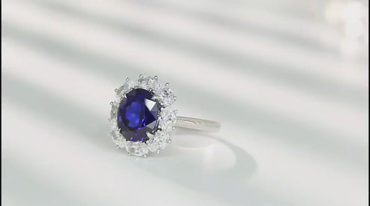 Sterling Silver Lab - Grown Sapphire Ring A – JSABR139Y