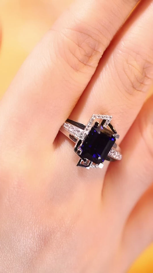 18K Gold Lab - Grown Sapphire Ring A – JSABR181621A
