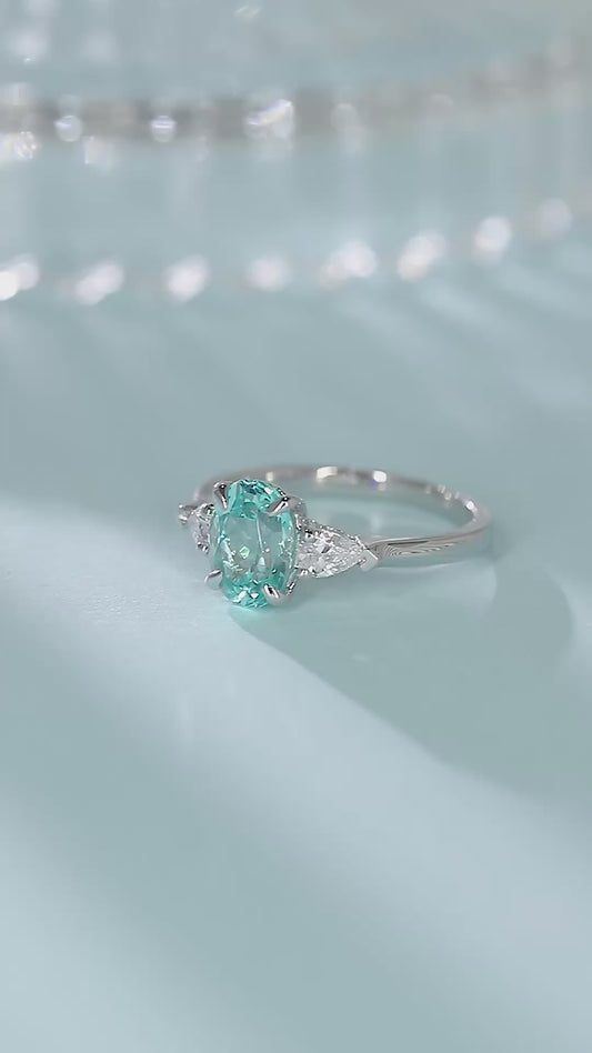 Sterling Silver Lab-Grown Paraiba Ring A – JR130Y