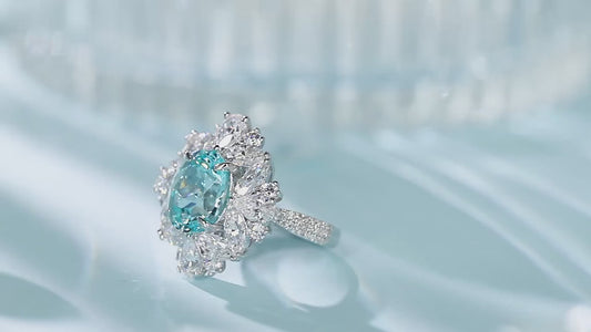 Sterling Silver Lab-Grown Paraiba Ring W – JR147Y