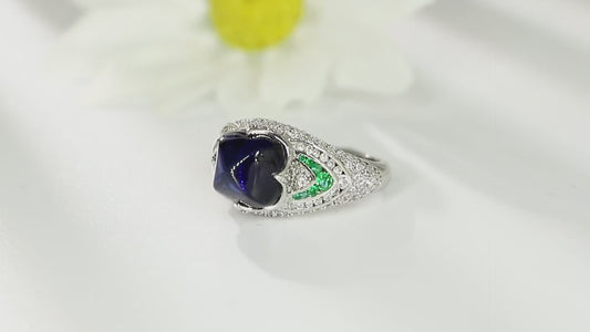 Sterling Silver Lab - Grown Sapphire Ring A – JSABR1413Y