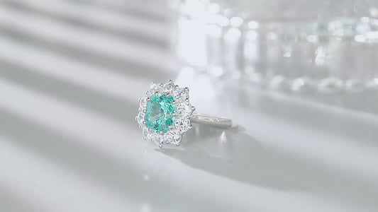 Sterling Silver Lab-Grown Paraiba Ring A – JR212Y