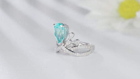 Sterling Silver Lab-Grown Paraiba Ring A – R18622