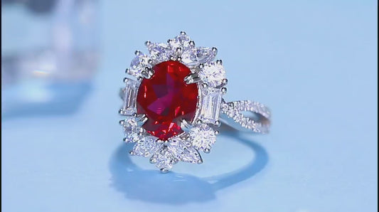 Sterling Silver Lab - Grown Ruby Ring A – JRURR504Y