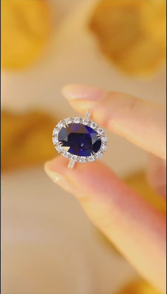Sterling Silver Lab - Grown Sapphire Ring A – JSABR210Y