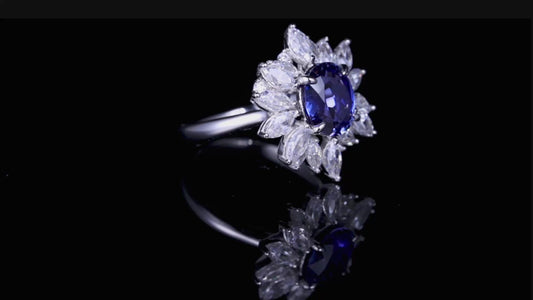 Sterling Silver Lab - Grown Sapphire Ring A – JSABR270Y