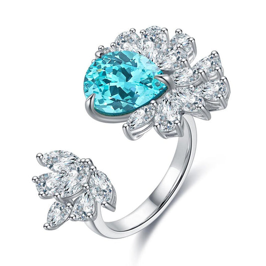 Sterling Silver Lab-Grown Paraiba Ring A – JR148Y