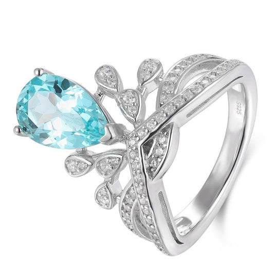 Sterling Silver Lab-Grown Paraiba Ring A – R18622
