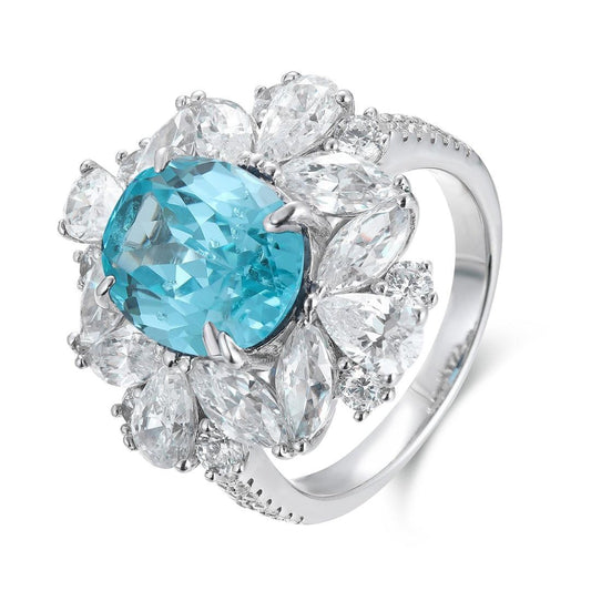 Sterling Silver Lab-Grown Paraiba Ring W – JR147Y