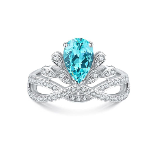 Sterling Silver Lab-Grown Paraiba Ring W – JR18622Y