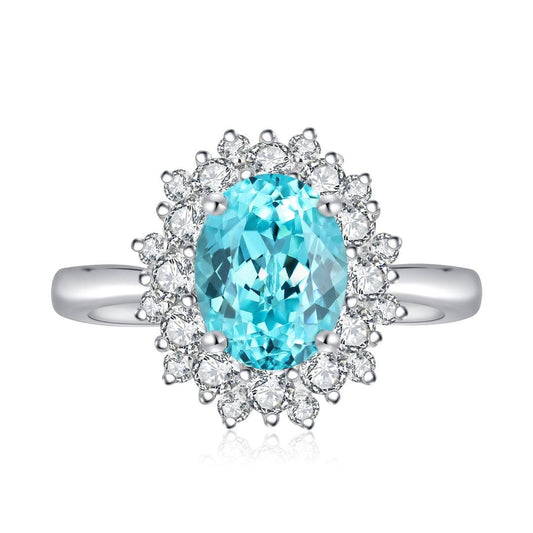 Sterling Silver Lab-Grown Paraiba Ring A – JR268Y