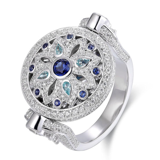 Sterling Silver Lab-Grown Paraiba Sapphire Ring A – JSABR1488Y