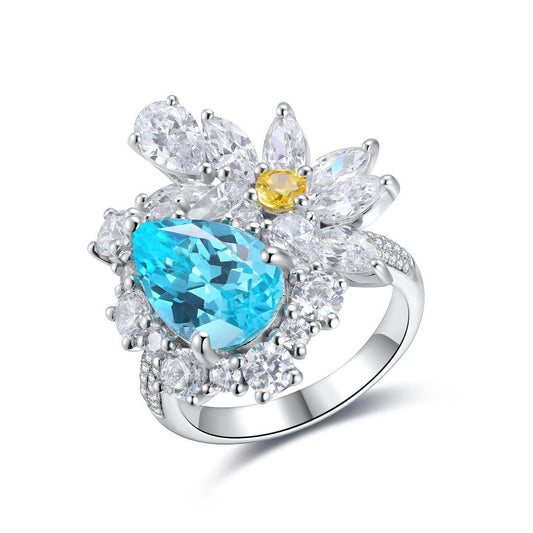 Sterling Silver Lab-Grown Paraiba Ring A – JR490Y