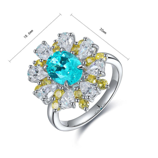 Sterling Silver Lab-Grown Paraiba Ring W – JR253Y-A