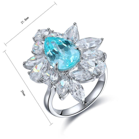 Sterling Silver Lab-Grown Paraiba Ring A -  JR140Y