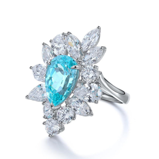Sterling Silver Lab-Grown Paraiba Ring A -  JR140Y
