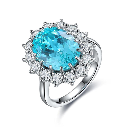 Sterling Silver Lab-Grown Paraiba Ring A – JR237Y