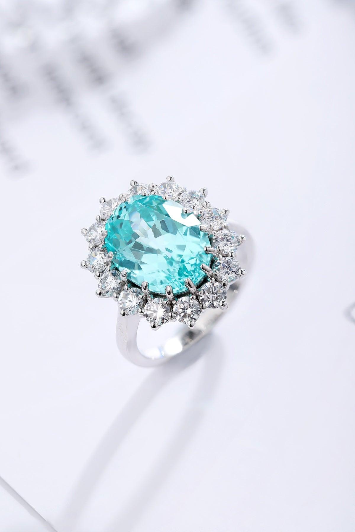 Sterling Silver Lab-Grown Paraiba Ring A – JR237Y