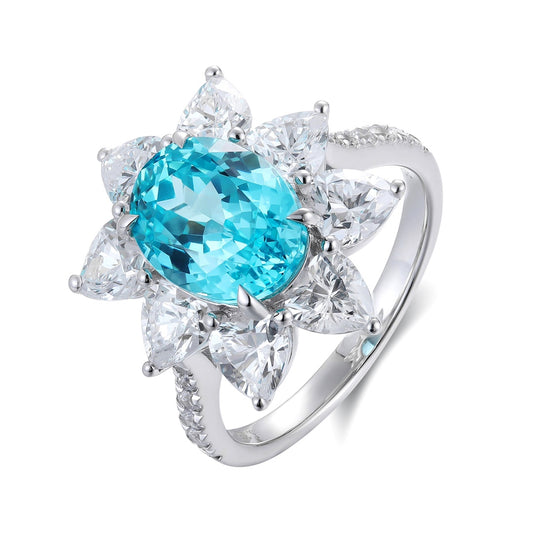 Sterling Silver Lab-Grown Paraiba Ring W – JR137Y