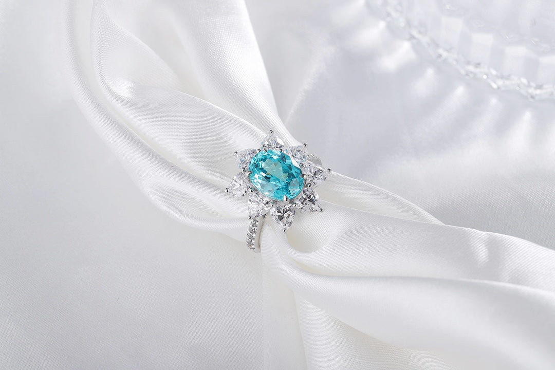 Sterling Silver Lab-Grown Paraiba Ring W – JR137Y