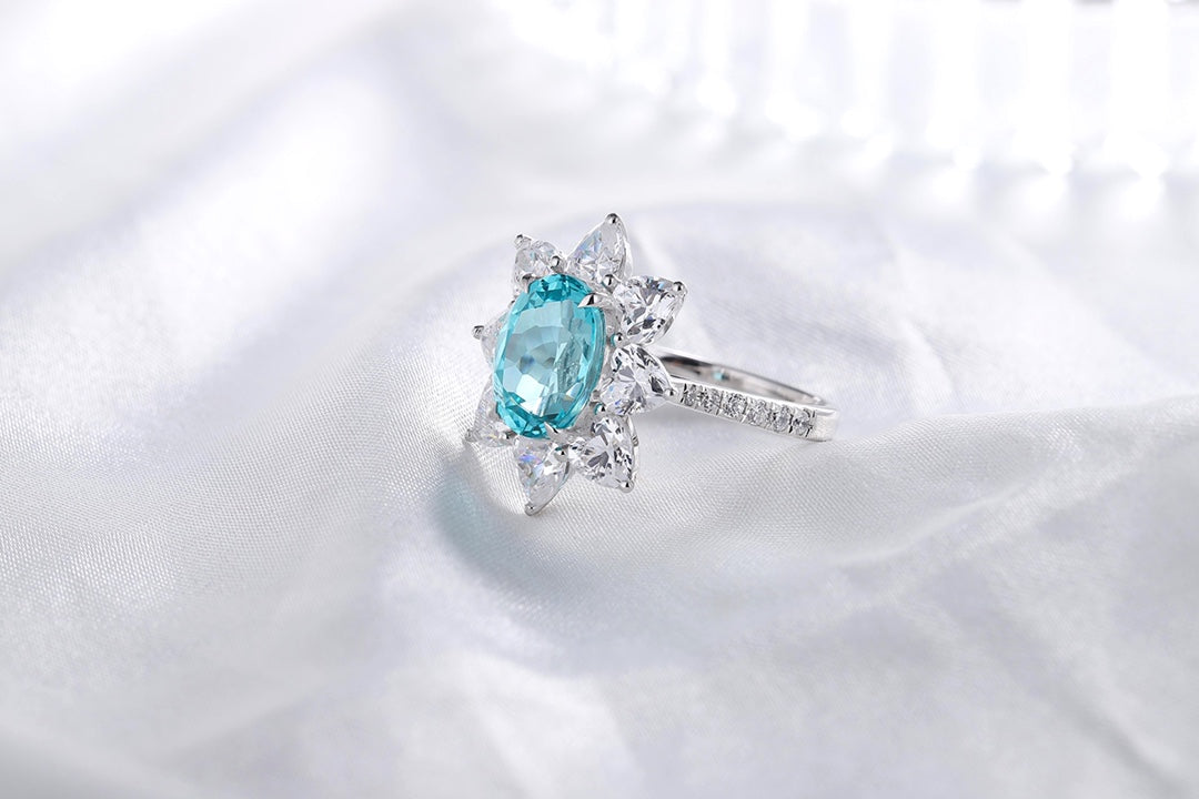 Sterling Silver Lab-Grown Paraiba Ring W – JR137Y