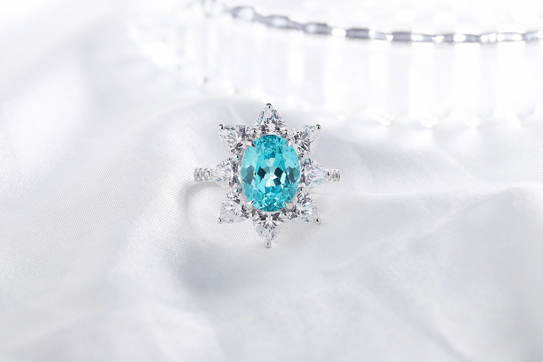 Sterling Silver Lab-Grown Paraiba Ring W – JR137Y