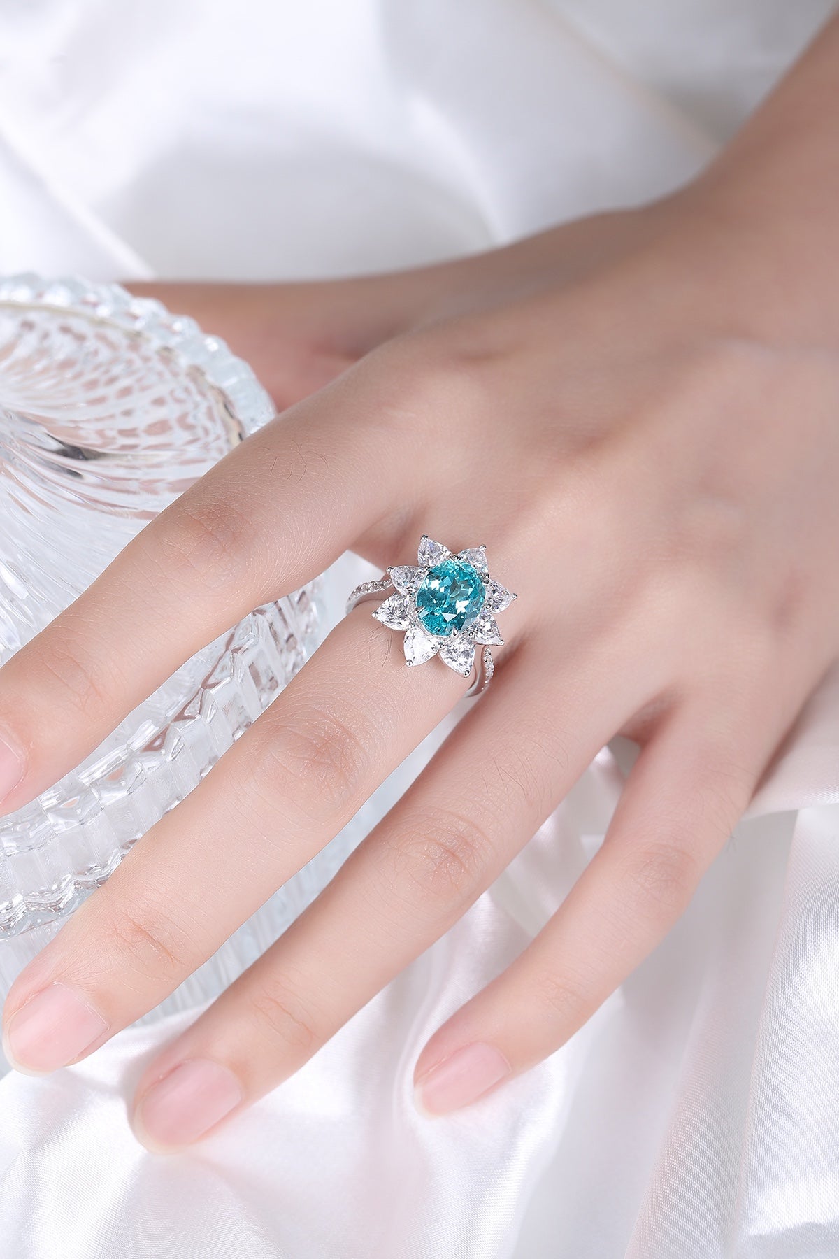 Sterling Silver Lab-Grown Paraiba Ring W – JR137Y