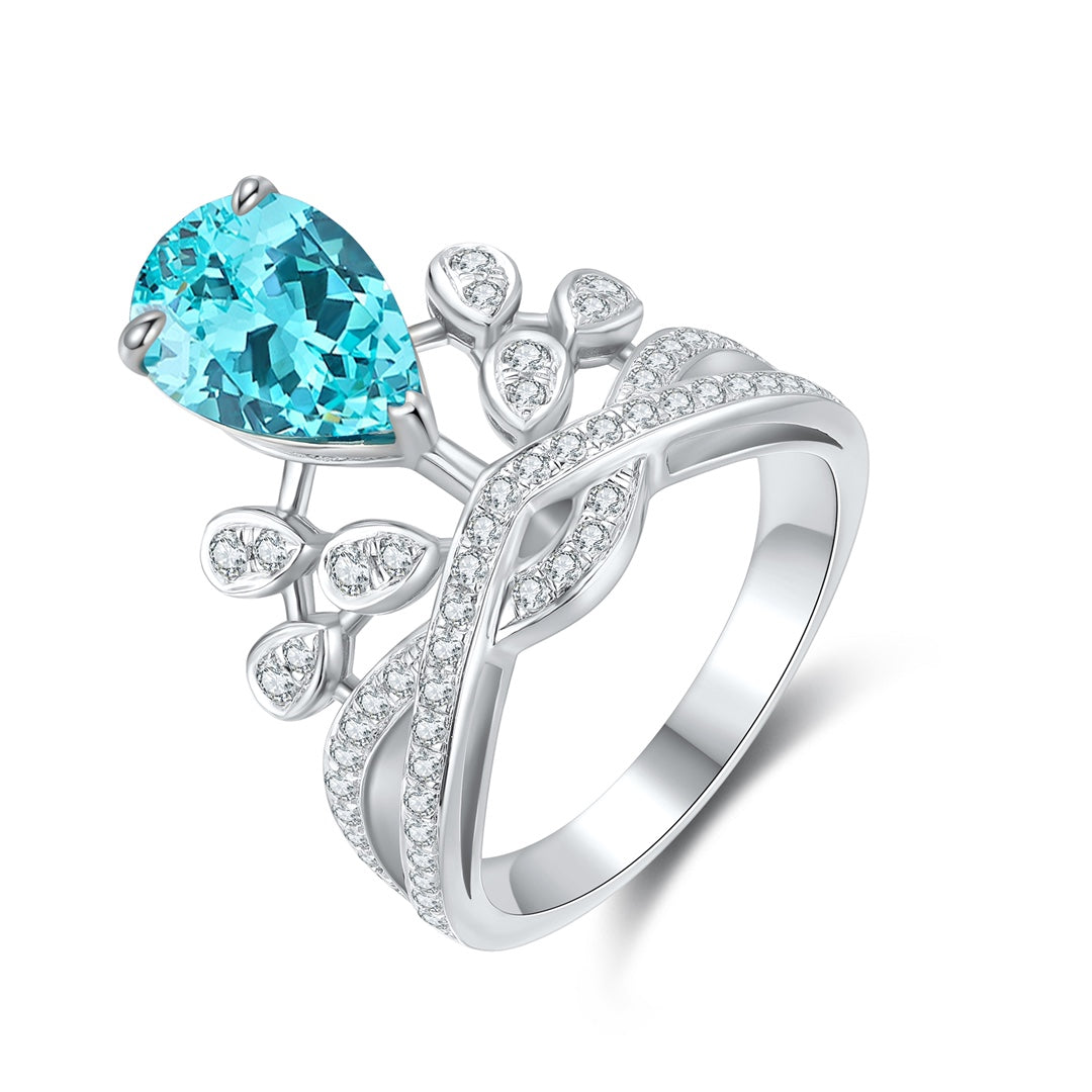 Sterling Silver Lab-Grown Paraiba Ring W – JR18542Y