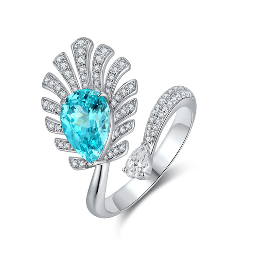 Sterling Silver Lab-Grown Paraiba Ring A – JR1237Y