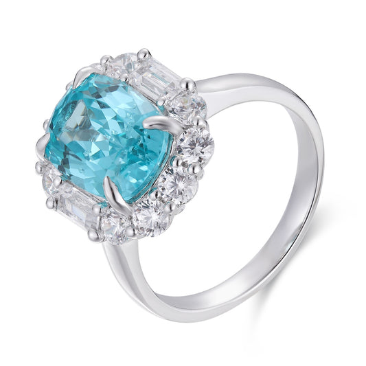 Sterling Silver Lab-Grown Paraiba Ring A – JR219Y